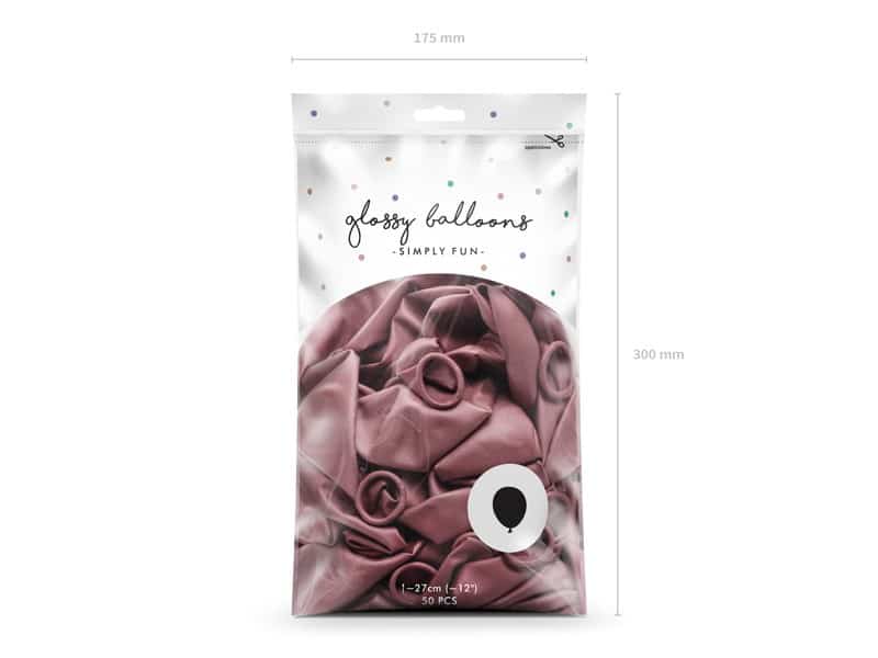 Balony chromowane 30cm Glossy Rose Gold 10szt.