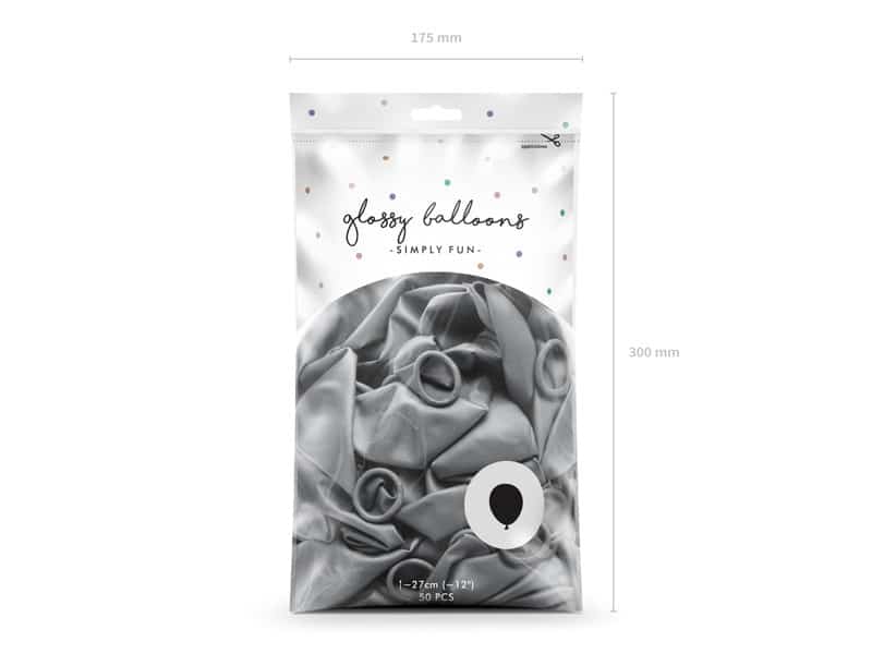 Balony chromowane 30cm Glossy Srebrne 10szt.