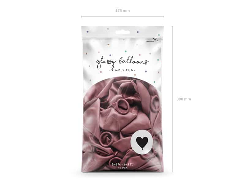Balony chromowane serca 30cm Glossy Rose Gold