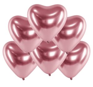 Balony chromowane serca 30cm Glossy Rose Gold