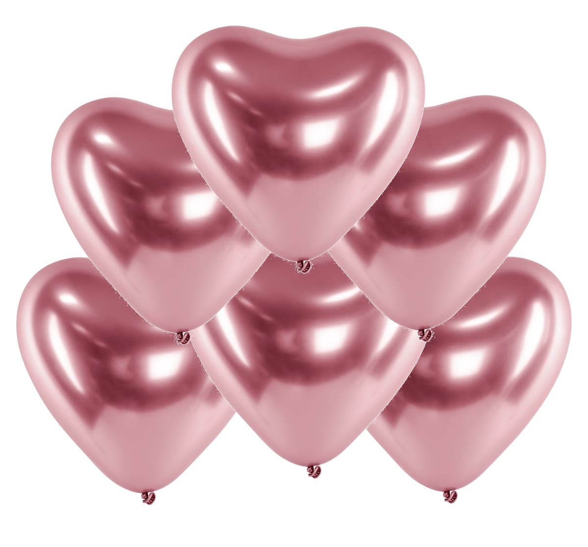 Balony chromowane serca 30cm Glossy Rose Gold