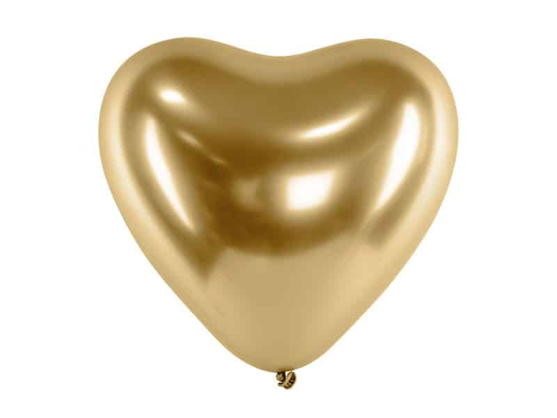 Balony chromowane serca 30cm Glossy Złote