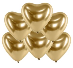 Balony chromowane serca 30cm Glossy Złote