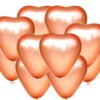 Balony chromowane serca 30cm Rose Gold 10szt.