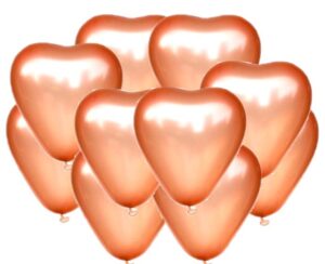 Balony chromowane serca 30cm Rose Gold 10szt.