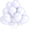 Balony metaliczne 12 białe 
