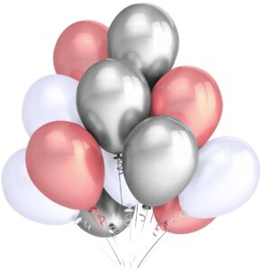 Balony metaliczne 12 białe-gold-rose-srebrne