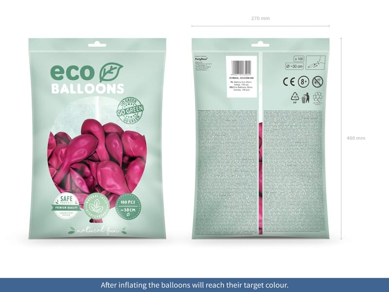 Balony metaliczne 12 ciemno różowe 