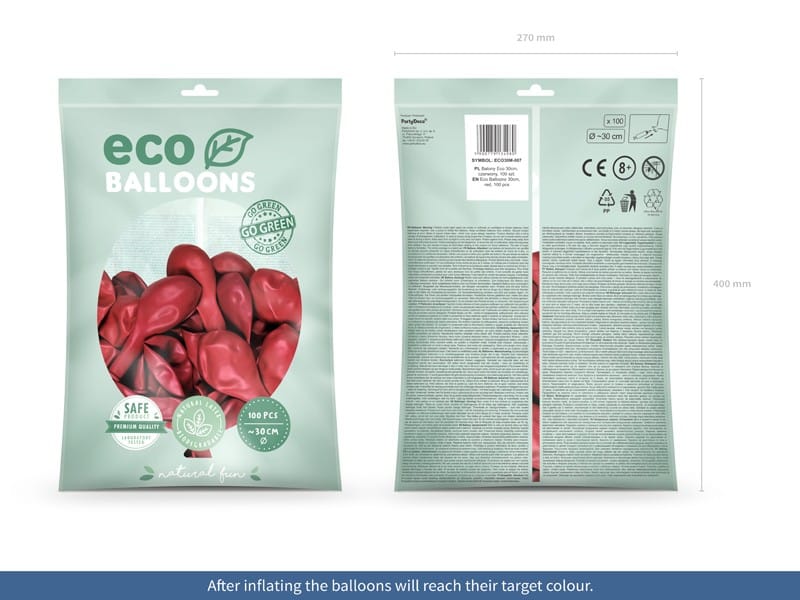 Balony metaliczne 12 czerwone 