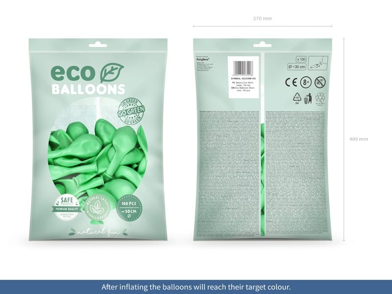 Balony metaliczne 12 miętowe 