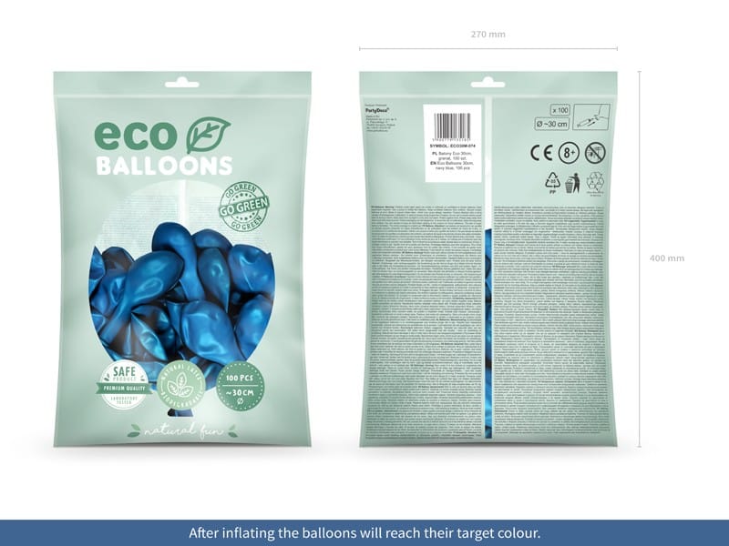 Balony metaliczne 12 niebieskie 