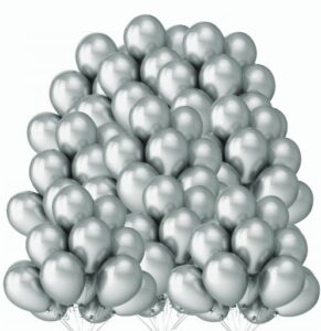 Balony metaliczne 12 srebrne 100 sztuk