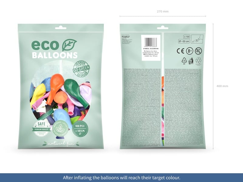 Balony metaliczne 12 wielokolorowe 