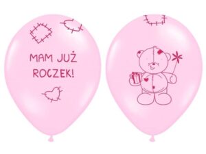 Balony na 1 urodziny MAM JUŻ ROCZEK Różowy