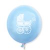 Balony na Chrzest Wózek Zestaw 5 sztuk Niebieski