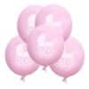 Balony na Chrzest Wózek Zestaw 5 sztuk Różowy
