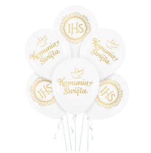 Balony Na Komunię Święta Perłowe 6 szt.