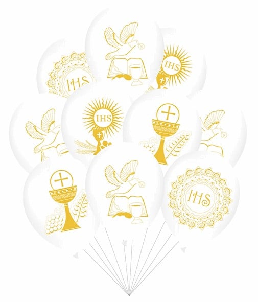 Balony na pierwszą Komunie Zestaw 10 sztuk