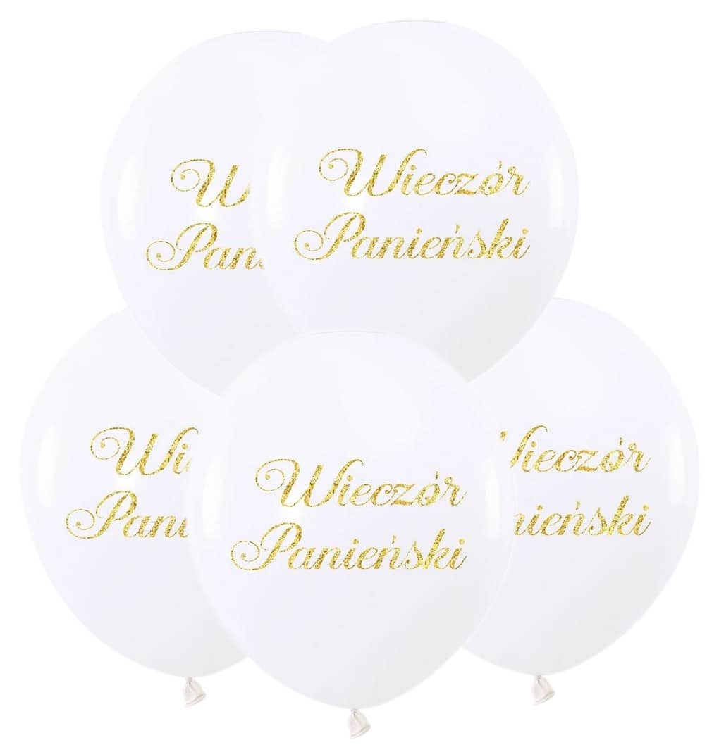 Balony Napis Wieczór Panieński Białe 5x
