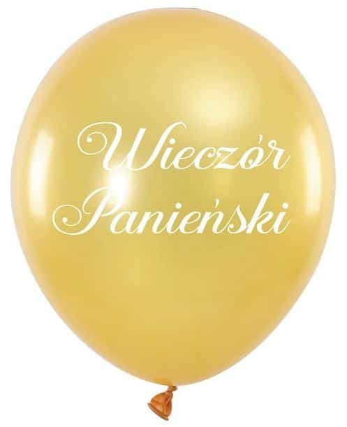 Balony Napis Wieczór Panieński Złote 5x