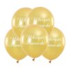 Balony Napis Wieczór Panieński Złote 5x