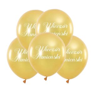 Balony Napis Wieczór Panieński Złote 5x