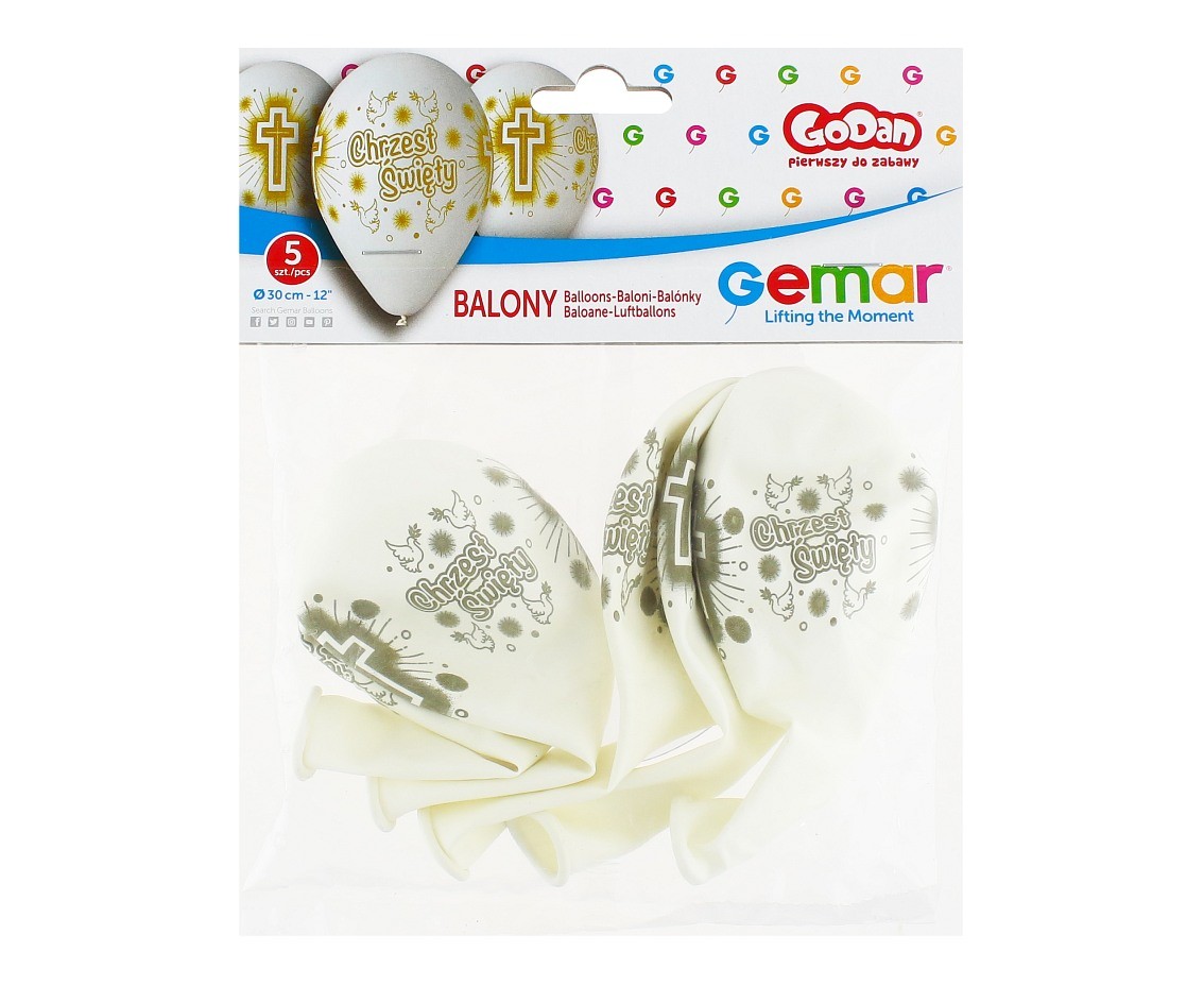 Balony premium z okazji Chrztu Biało-Złote