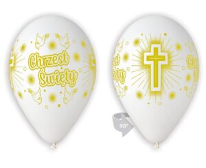 Balony premium z okazji Chrztu Biało-Złote