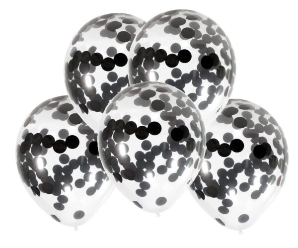 Balony z czarnym konfetti