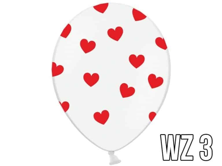 Balony z nadrukiem serca na walentynki, wesele WZÓR 3