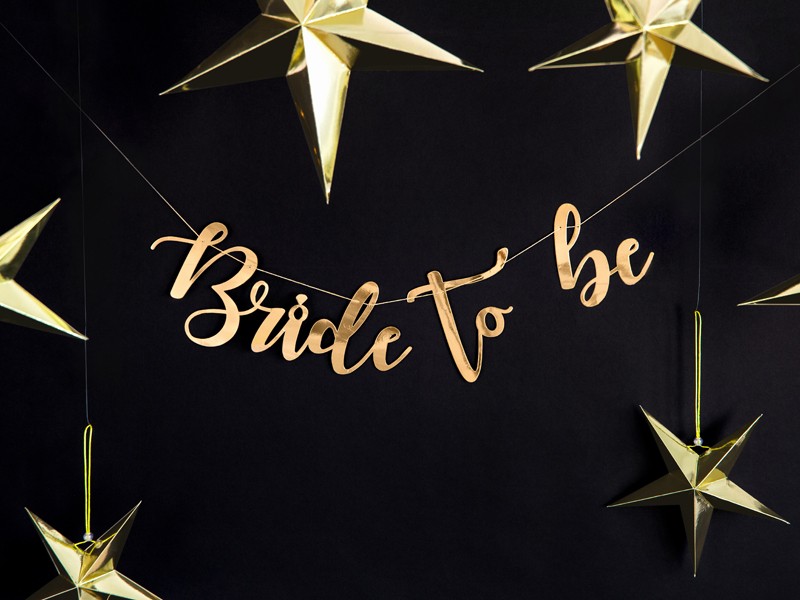 Baner Bride to be, złoty