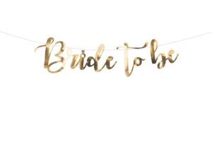 Baner Bride to be, złoty