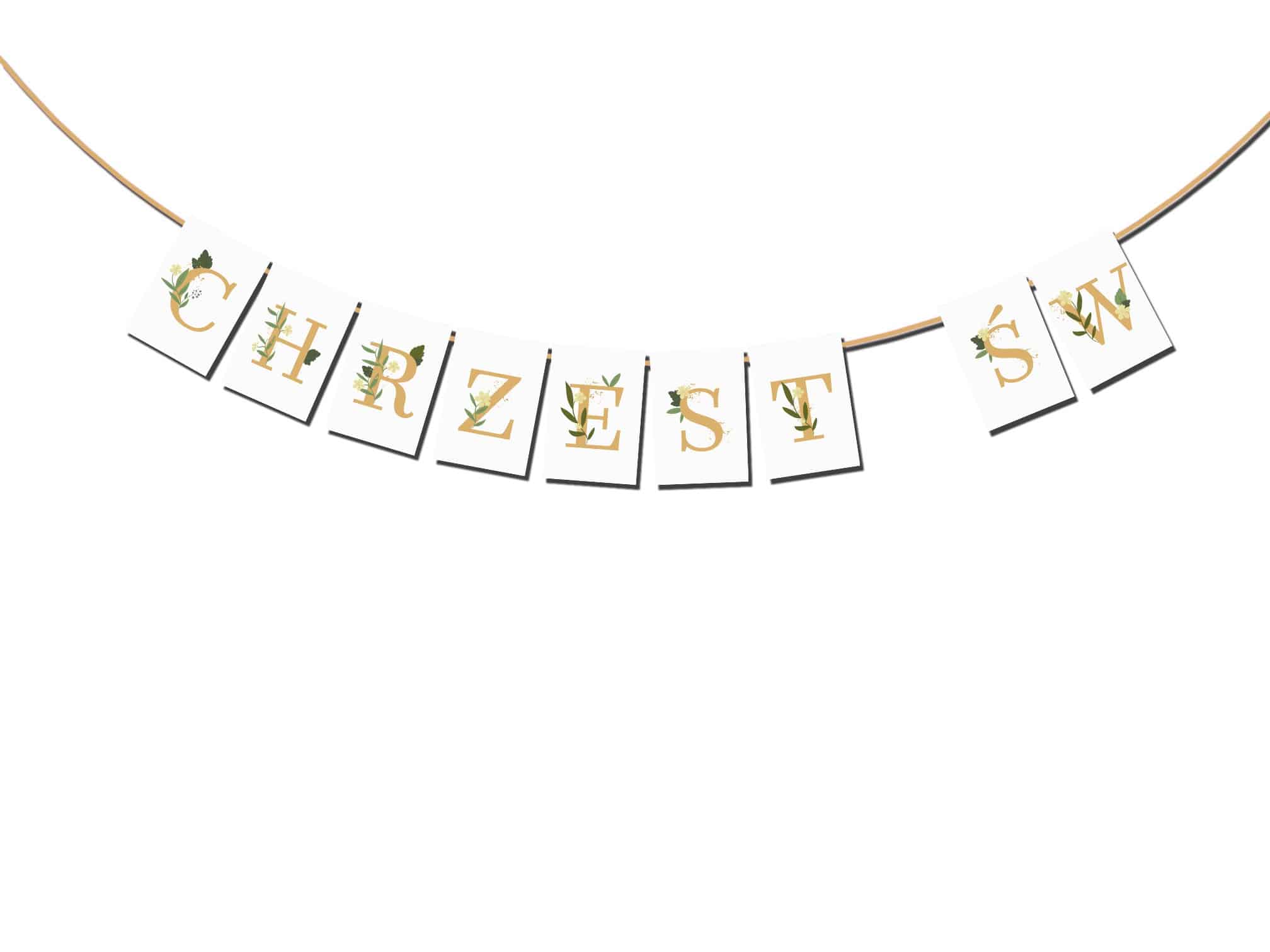 Baner Chrzest Św Greenery 