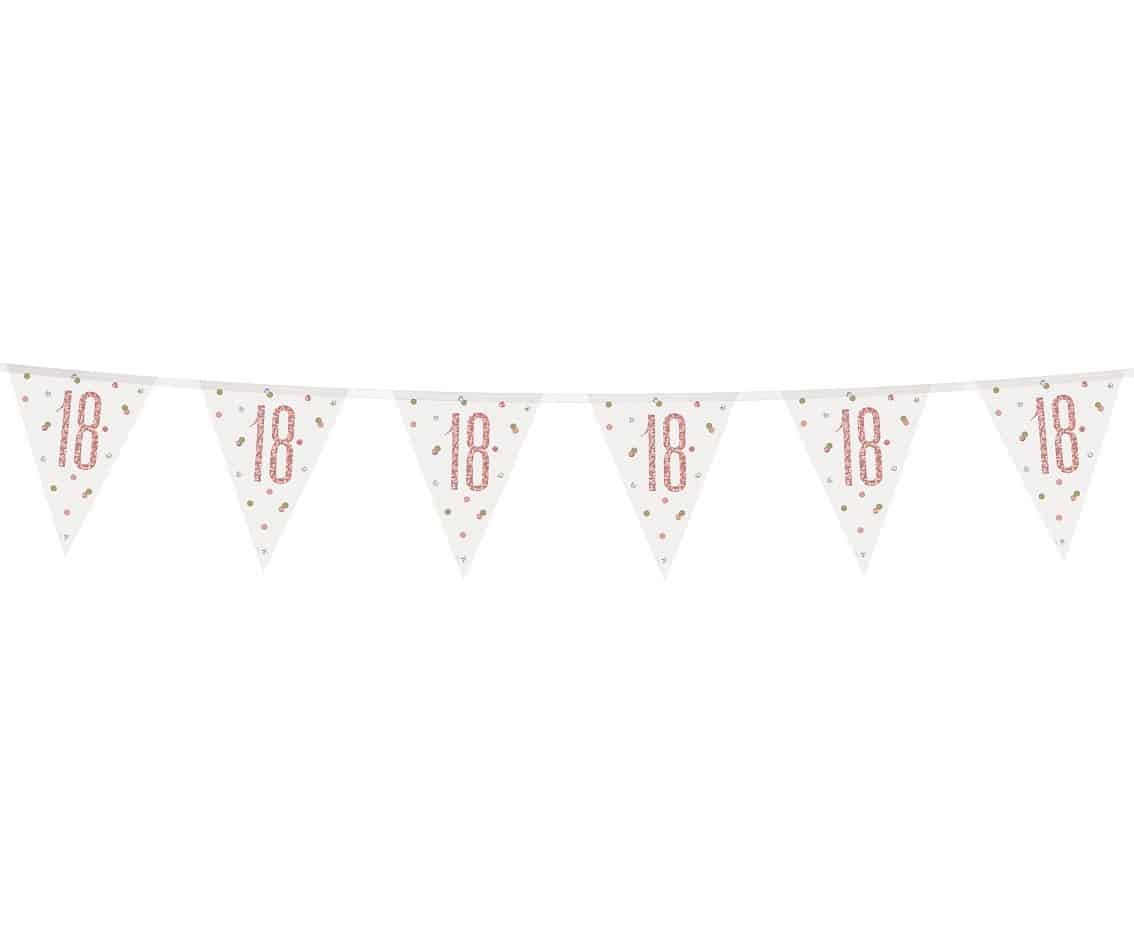 Baner GLITZ Na 18 Urodziny Rose Gold