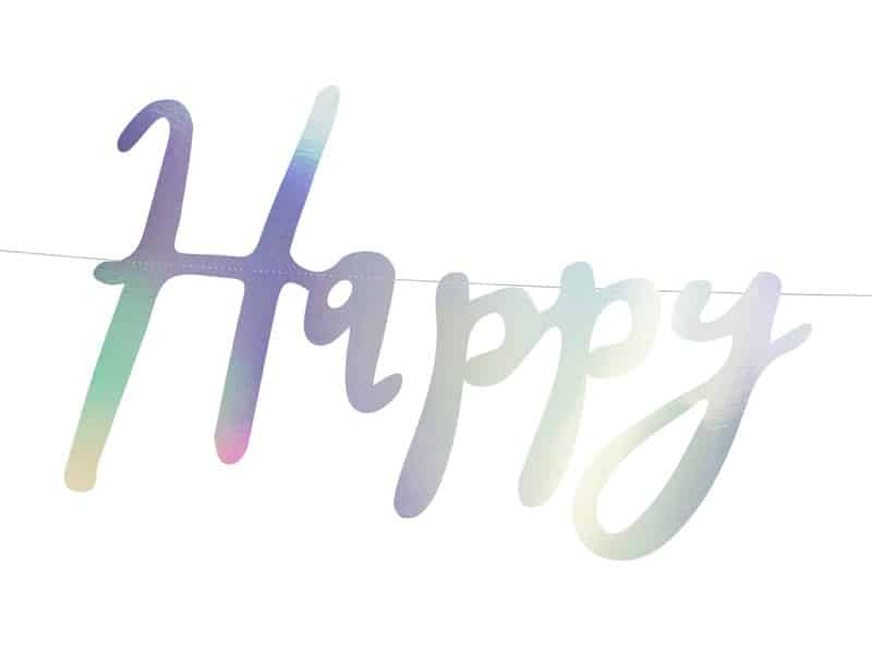 Baner Happy Birthday Opalizujący
