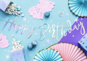 Baner Happy Birthday Opalizujący