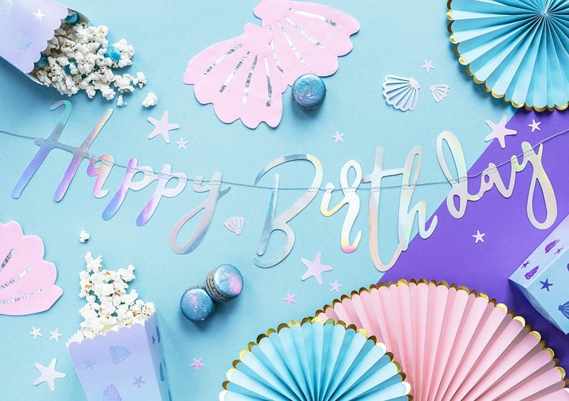 Baner Happy Birthday Opalizujący