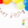 Baner Happy Birthday rose gold