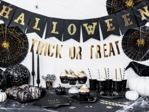 Baner na Halloween, Czarny, 20x175cm