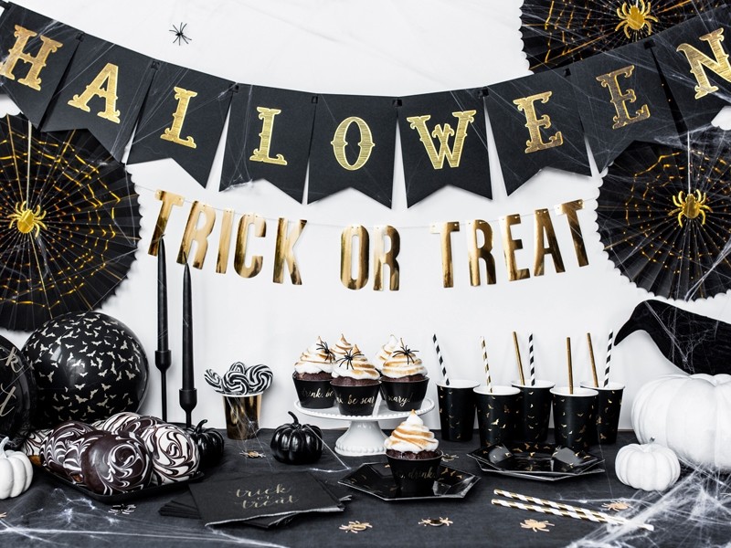 Baner na Halloween, Czarny, 20x175cm