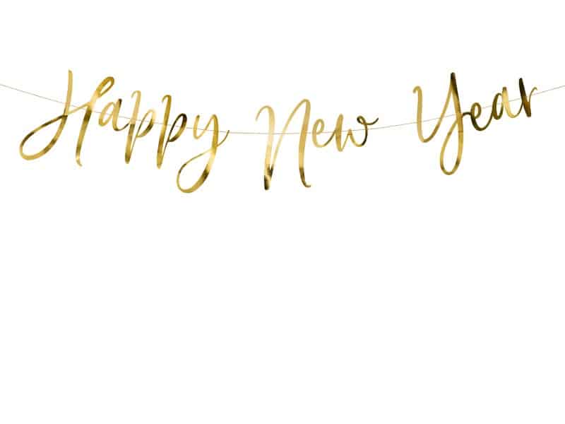 Baner na Sylwestra Happy New Year 66x18cm