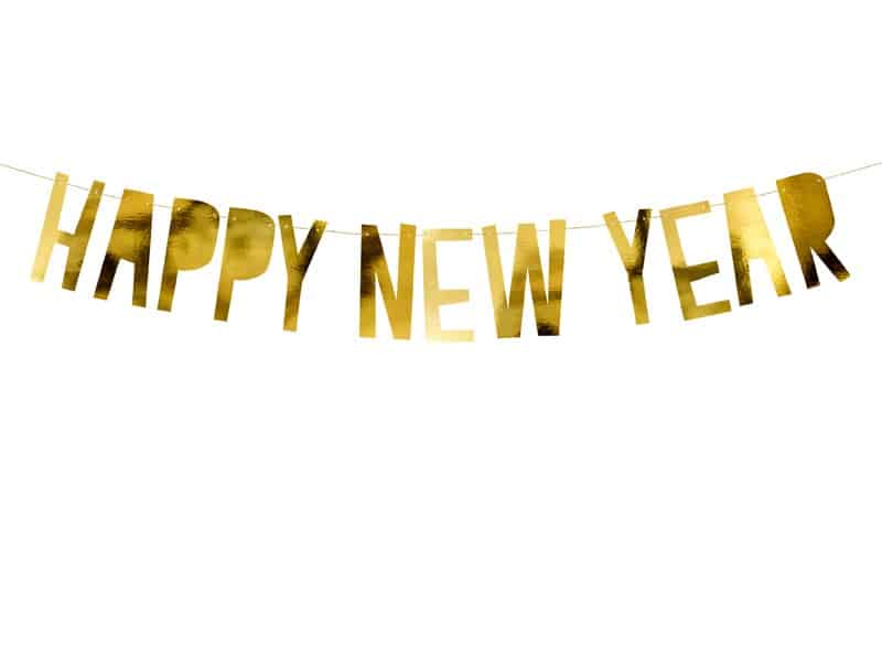 Baner na Sylwestra Happy New Year 90x10cm