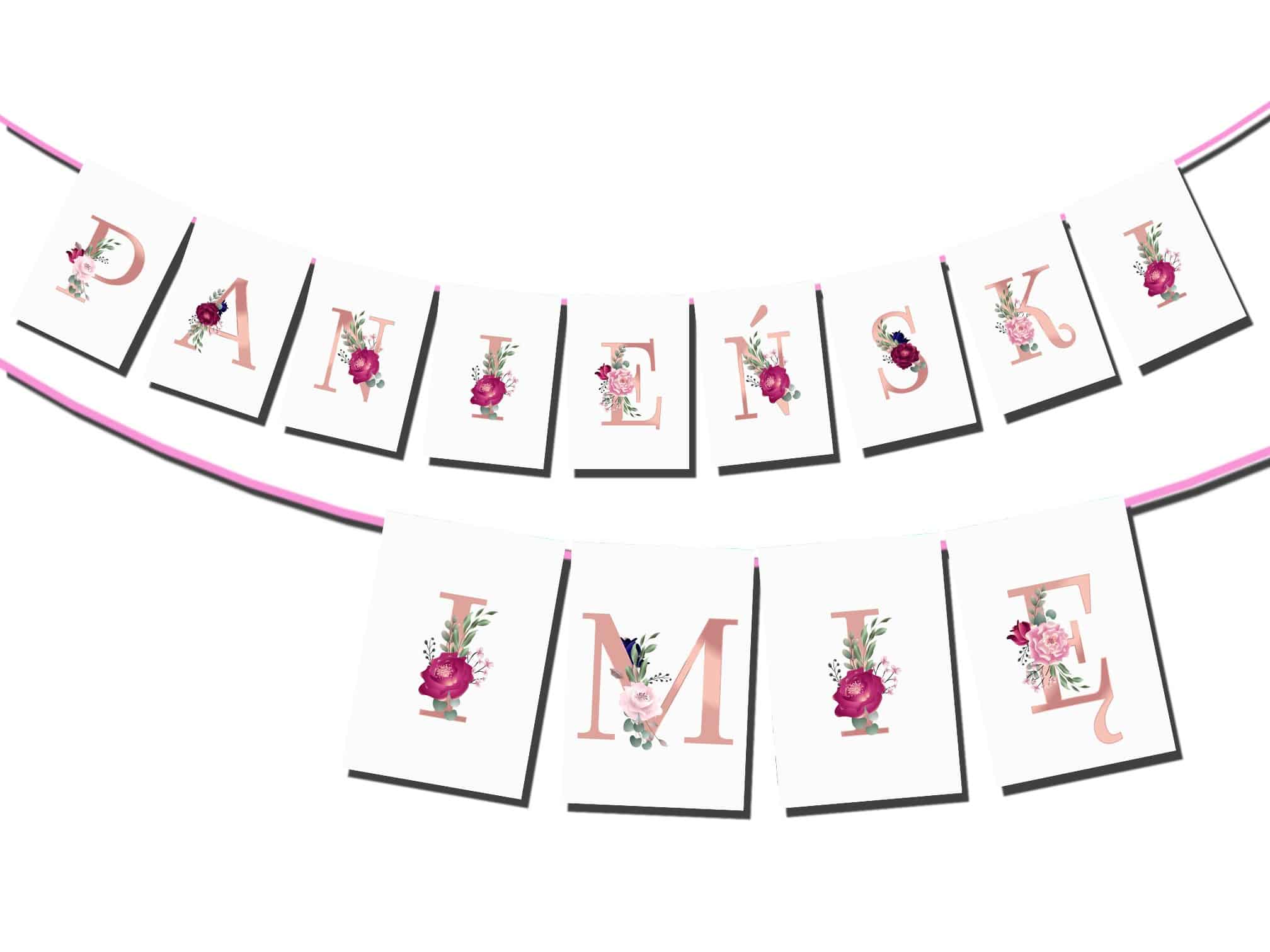 Baner Panieński  + Imię Boho Rose Gold 