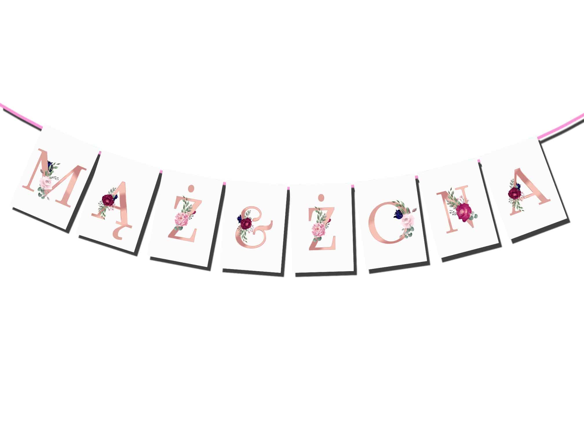 Baner Rose Gold Twój napis Ślub, Wesele, Rocznica!