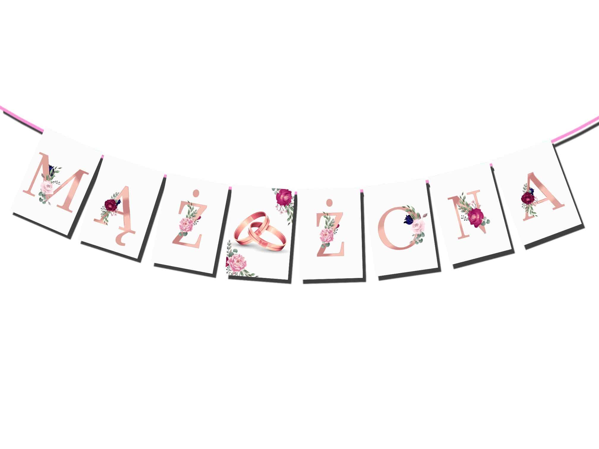 Baner Rose Gold Twój napis Ślub, Wesele, Rocznica!