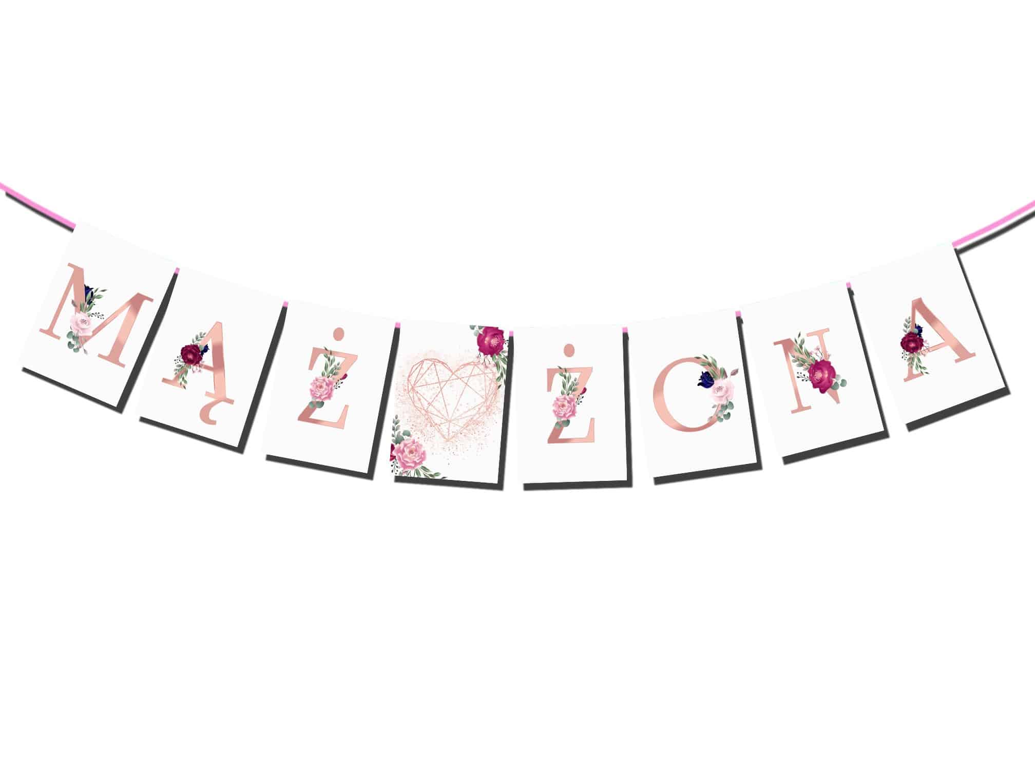 Baner Rose Gold Twój napis Ślub, Wesele, Rocznica!