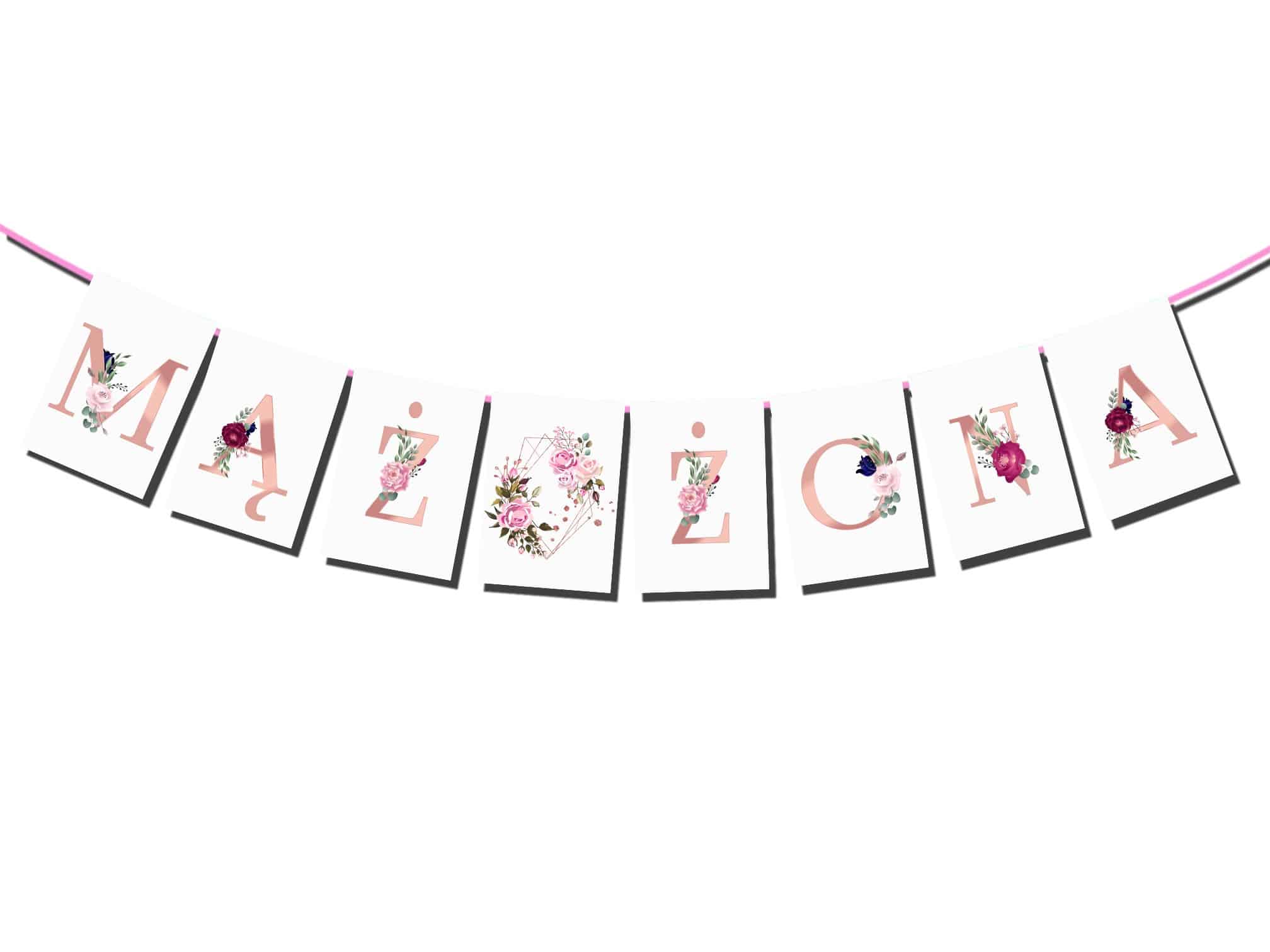 Baner Rose Gold Twój napis Ślub, Wesele, Rocznica!