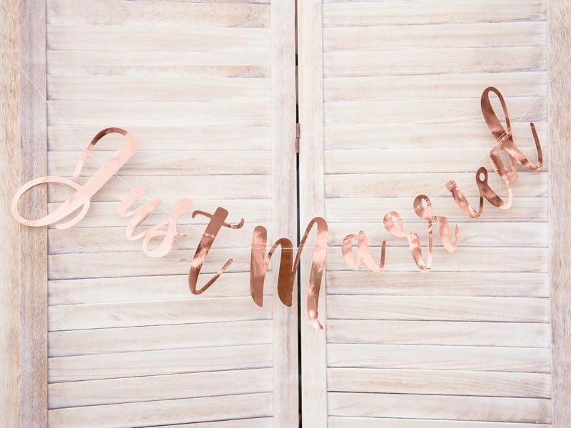 Banner Just Married rose gold