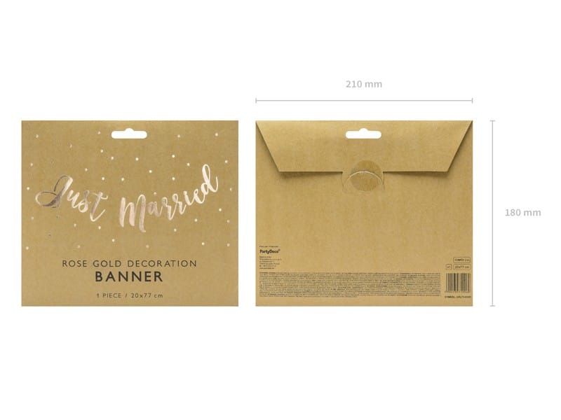 Banner Just Married rose gold