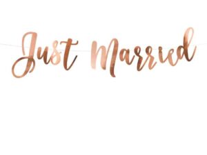 Banner Just Married rose gold